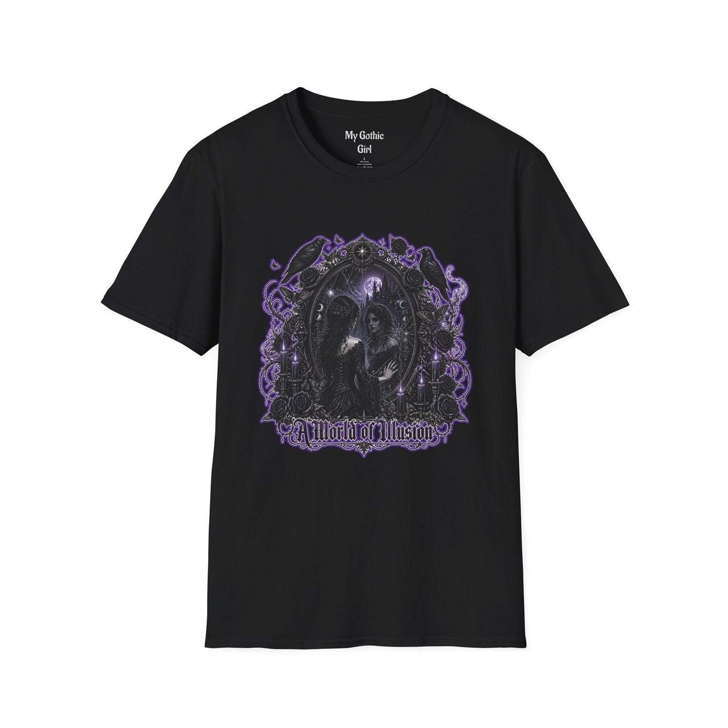 Gothic Mirror T-Shirt — "My Gothic Girl" Dark Violet Graphic Tee