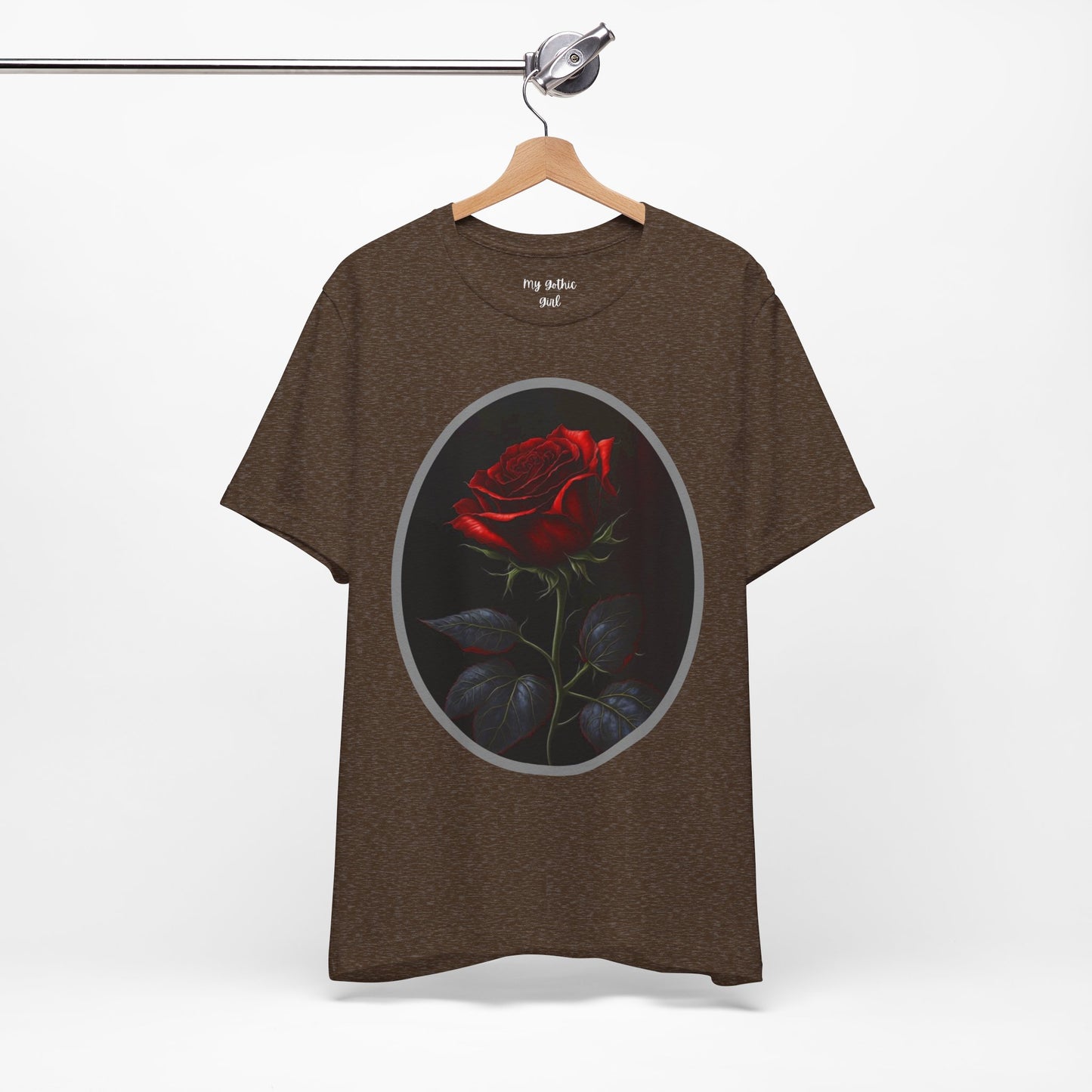 My Gothic Girl T-Shirts for Women & Men "Linda's Red Rose" Dark Aesthetic & Alternative Tees – My Gothic Girl