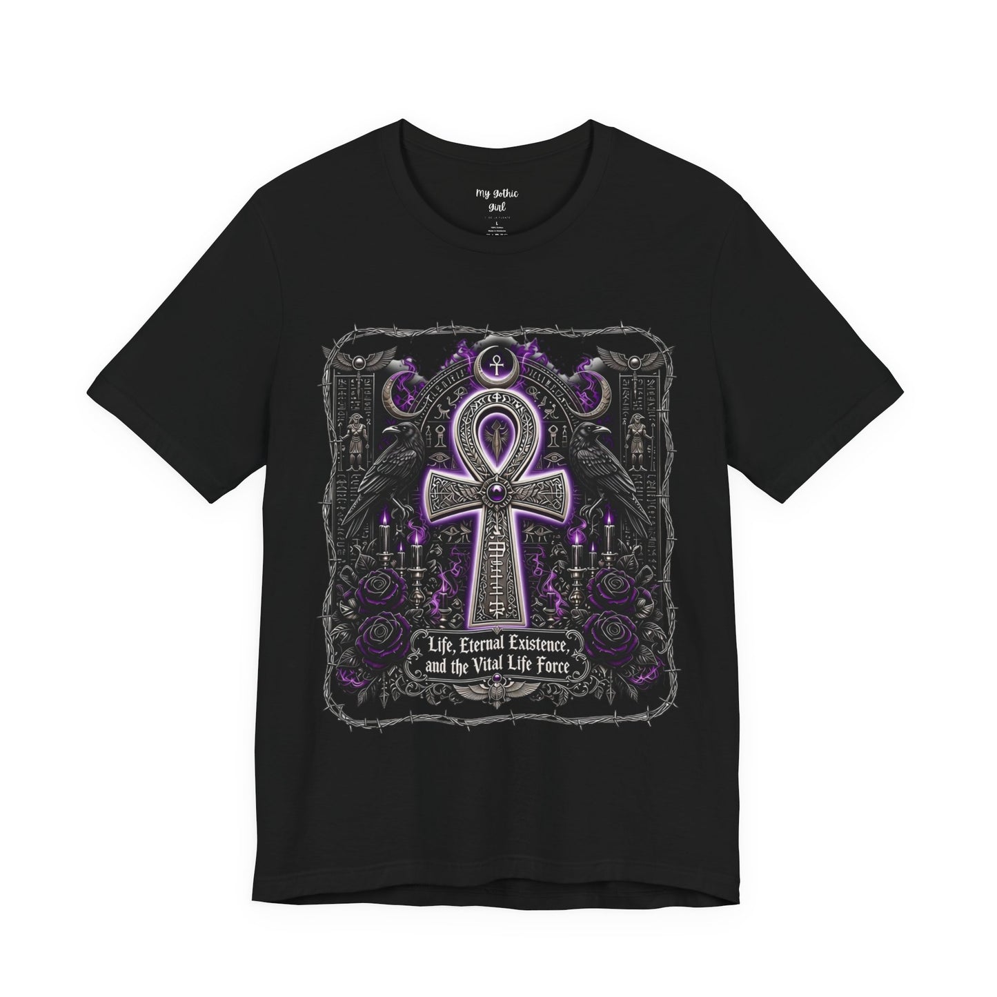 Ankh Gothic Tee — Life, Eternal Continuity & Vital Life Force Graphic T-Shirt