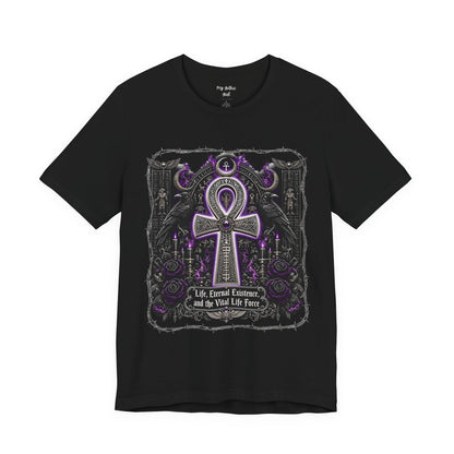Ankh Gothic Tee — Life, Eternal Continuity & Vital Life Force Graphic T-Shirt