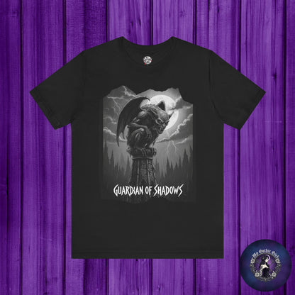 "Guardian of Shadows"  Gothic Graphic T-Shirt – Alt Aesthetic Poetic Goth Streetwear