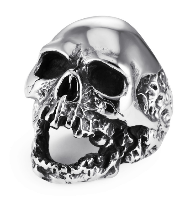 Skull Ring, Ghost Head Ring, Stainless Steel Punk Ring