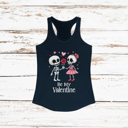Cute Gothic Skeleton Romance Shirt — Women's Racerback Tank