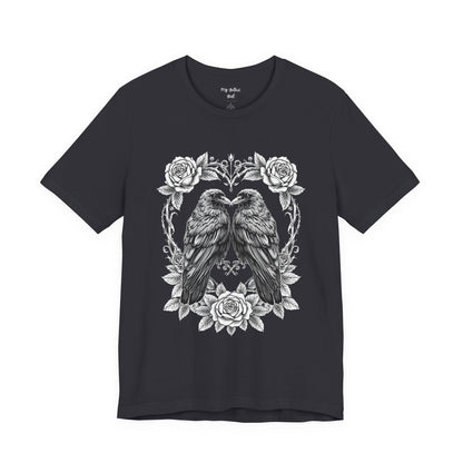 Raven Romance Tee — Gothic Floral Crow T-Shirt