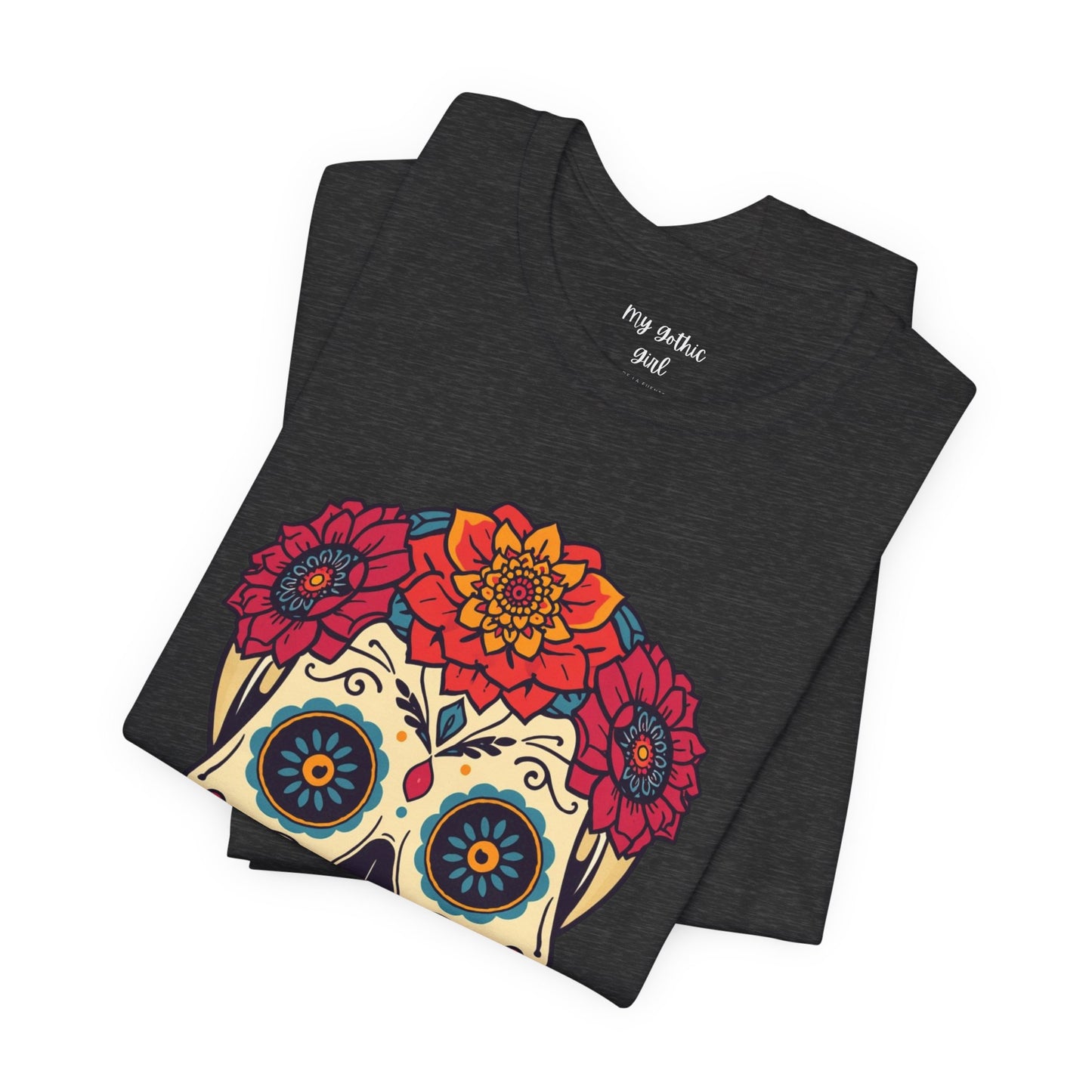 Day of the Dead Sugar Skull T‑Shirt — Floral Calavera Graphic Tee