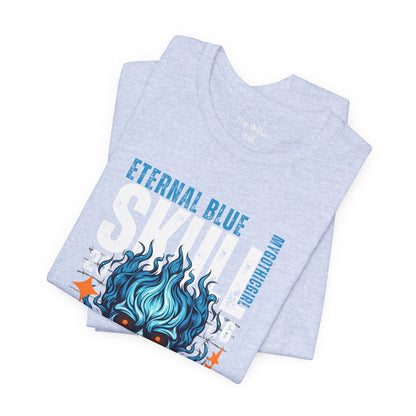 Eternal Blue Skull Flame Gothic Tee