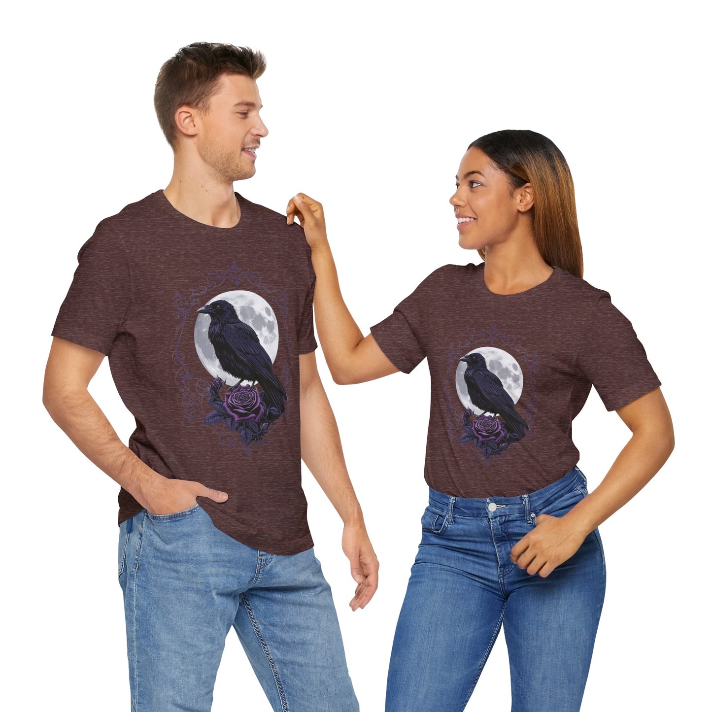 "The Raven and Moon"  Gothic Graphic T-Shirt – Alt Aesthetic Poetic Goth Street-wear