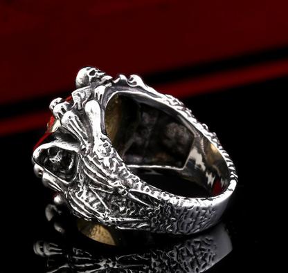 Retro Gothic Star and Skull Ring Jewelry Design