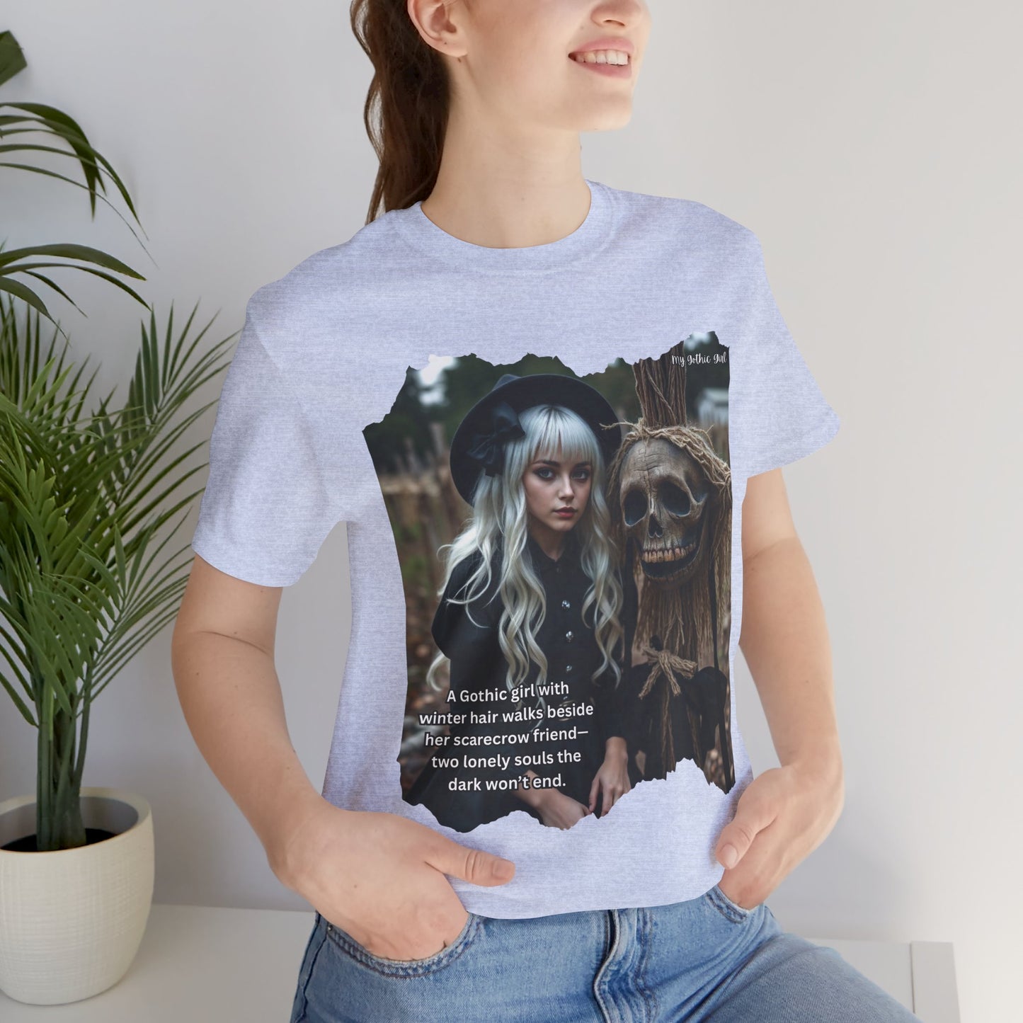 My Gothic Girl T-Shirt "Scarecrow Friend" – Whimsy Goth Streetwear, Dark Poetry Fashion, Alt Aesthetic Apparel