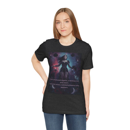 Fantasy Witch T‑Shirt — "From shadowed depths..." Mystical Gothic Tee