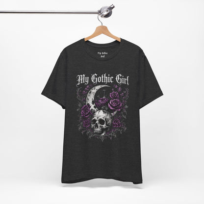 My Gothic Girl Skull Tee — Gothic Moon & Purple Roses T-Shirt