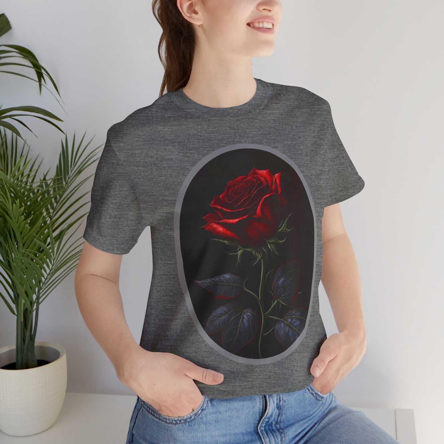 My Gothic Girl T-Shirts for Women & Men "Linda's Red Rose" Dark Aesthetic & Alternative Tees – My Gothic Girl