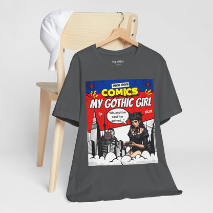 My Gothic Girl Comic Book Graphic Tee – Whimsy Goth Streetwear, Dark Poetry Fashion, Alt Aesthetic Apparel