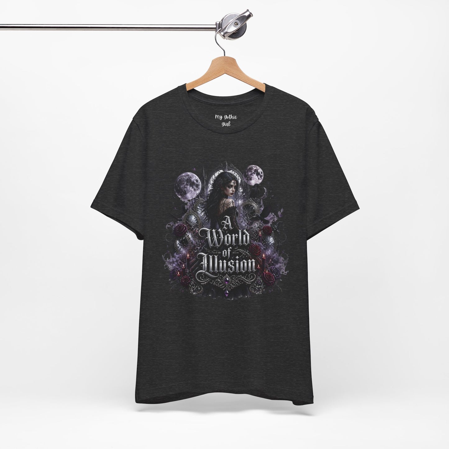 Gothic Moonlight Tee — "A World of Illusion" Graphic T-Shirt
