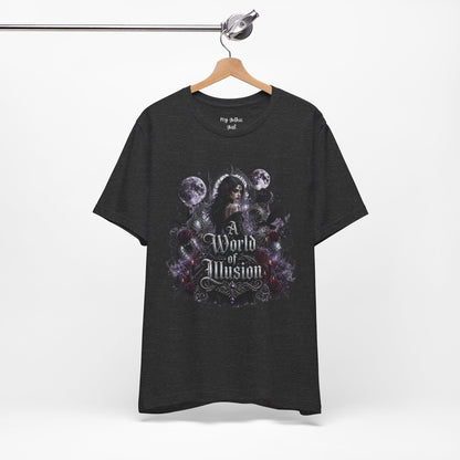 Gothic Moonlight Tee — "A World of Illusion" Graphic T-Shirt