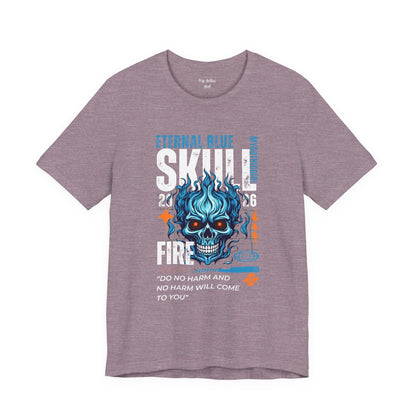 Eternal Blue Skull Flame Gothic Tee