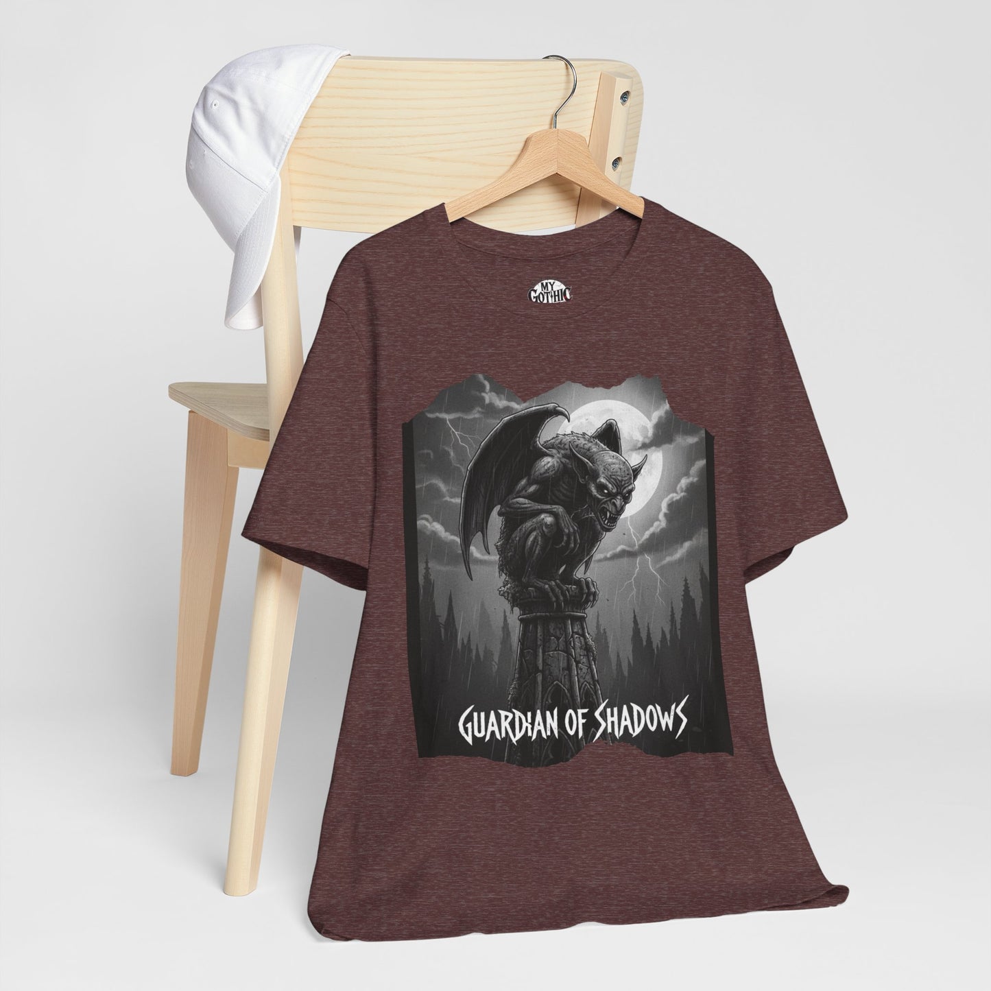 "Guardian of Shadows"  Gothic Graphic T-Shirt – Alt Aesthetic Poetic Goth Streetwear