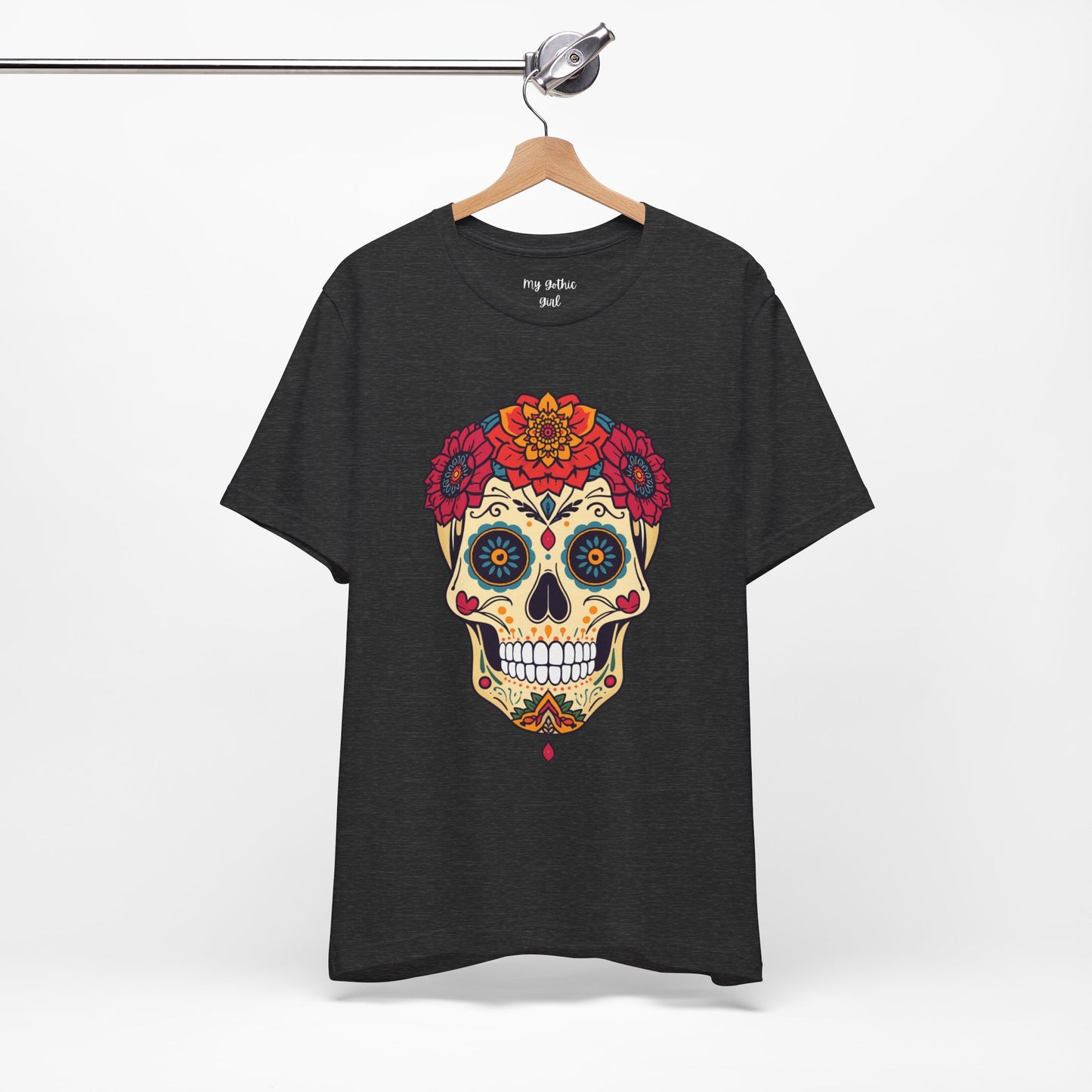 Day of the Dead Sugar Skull T‑Shirt — Floral Calavera Graphic Tee