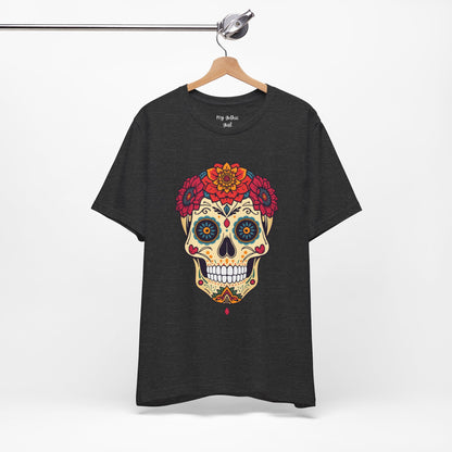 Day of the Dead Sugar Skull T‑Shirt — Floral Calavera Graphic Tee