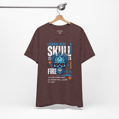 Eternal Blue Skull Flame Gothic Tee