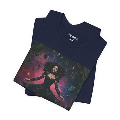 Gothic Sorceress Tee — "From shadowed depths..." Dark Fantasy Graphic T-Shirt