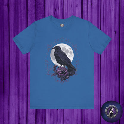 "The Raven and Moon"  Gothic Graphic T-Shirt – Alt Aesthetic Poetic Goth Street-wear