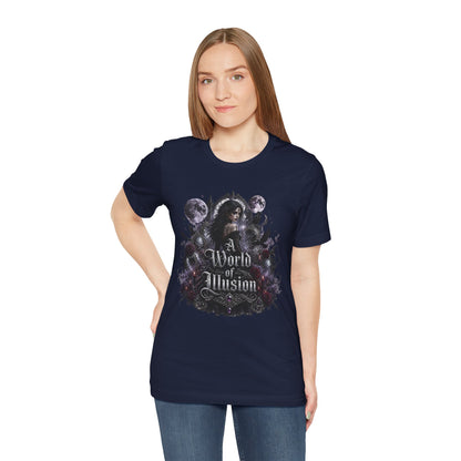 Gothic Moonlight Tee — "A World of Illusion" Graphic T-Shirt