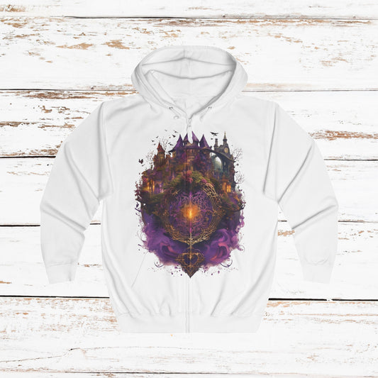 Gothic Spell-Book floating open, emitting swirling spectral smoke shaped like skulls and roses - Hoodie
