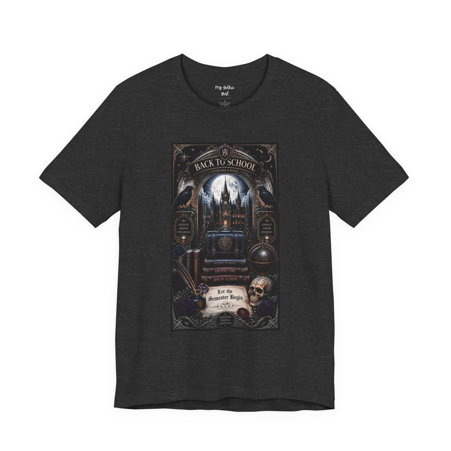 Back to School Gothic T-Shirt — Haunted Academy Illustration