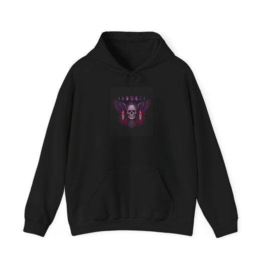 Winged Moon Skull Hoodie — 'My Gothic Girl' Heavy Blend Hooded Sweatshirt