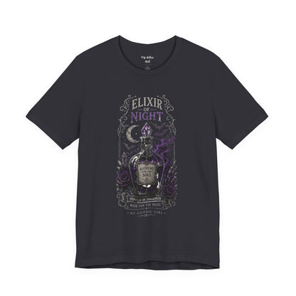 "Elixir of Night - Alchemy for the Soul" Gothic Design Short Sleeve T Shirt