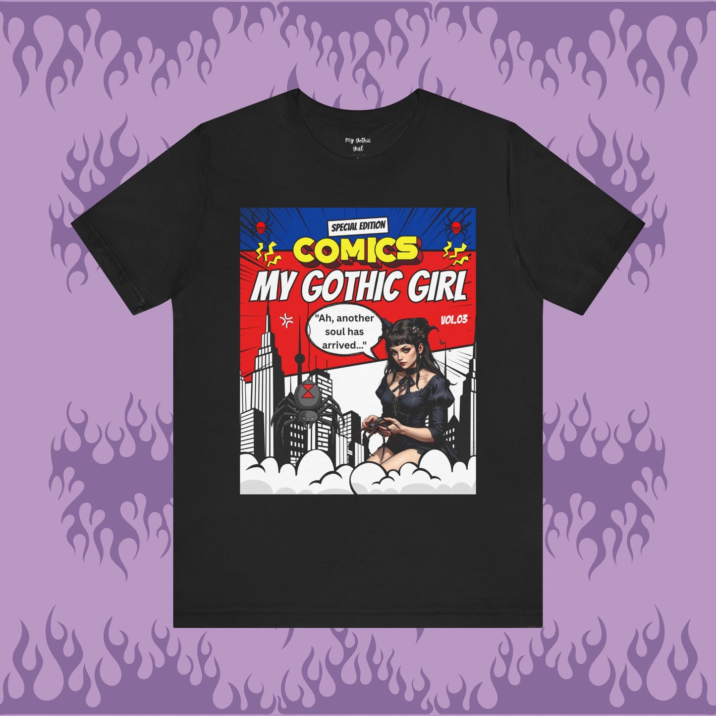 My Gothic Girl Comic Book Graphic Tee – Whimsy Goth Streetwear, Dark Poetry Fashion, Alt Aesthetic Apparel
