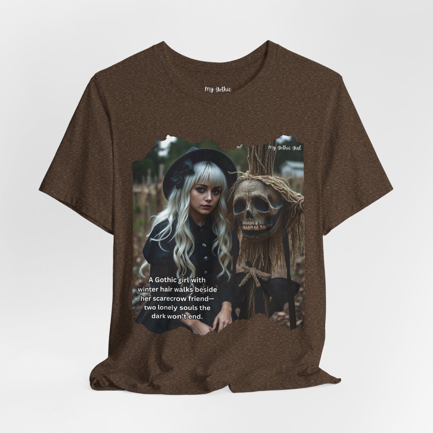 My Gothic Girl T-Shirt "Scarecrow Friend" – Whimsy Goth Streetwear, Dark Poetry Fashion, Alt Aesthetic Apparel