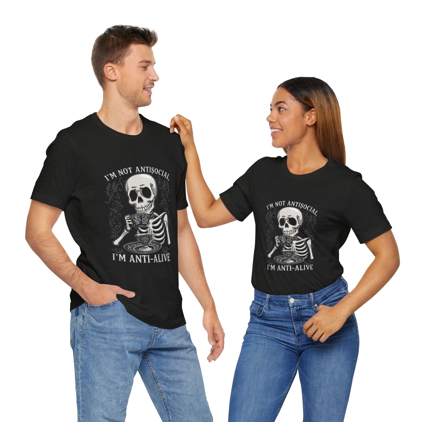 My Gothic Girl "I'M ANTI ALIVE" Graphic T-Shirt Unisex Gothic Dark Fashion Casual Wear