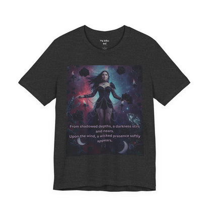 Fantasy Witch T‑Shirt — "From shadowed depths..." Mystical Gothic Tee