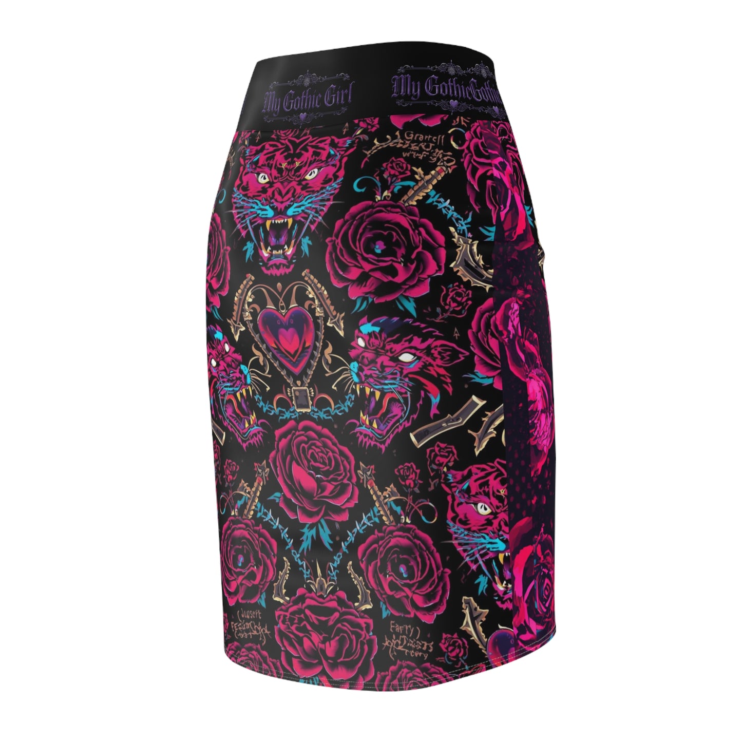 Gothic Rose Pencil Skirt — My Gothic Girl Heart & Tiger Print