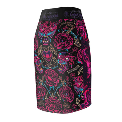 Gothic Rose Pencil Skirt — My Gothic Girl Heart & Tiger Print