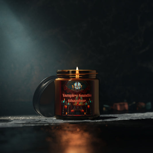 Vampire Candle Chamber — Scented Soy Amber Jar (Gothic, Spiced & Smoky)