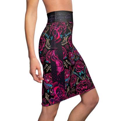 Gothic Rose Pencil Skirt — My Gothic Girl Heart & Tiger Print