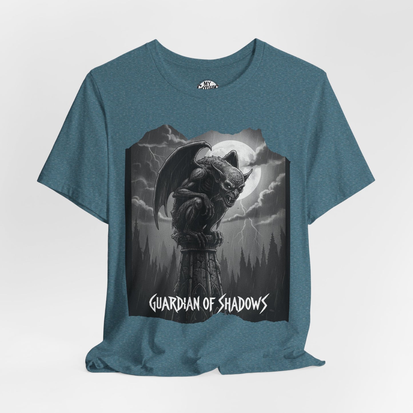 "Guardian of Shadows"  Gothic Graphic T-Shirt – Alt Aesthetic Poetic Goth Streetwear
