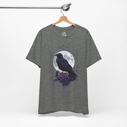 "The Raven and Moon"  Gothic Graphic T-Shirt – Alt Aesthetic Poetic Goth Street-wear
