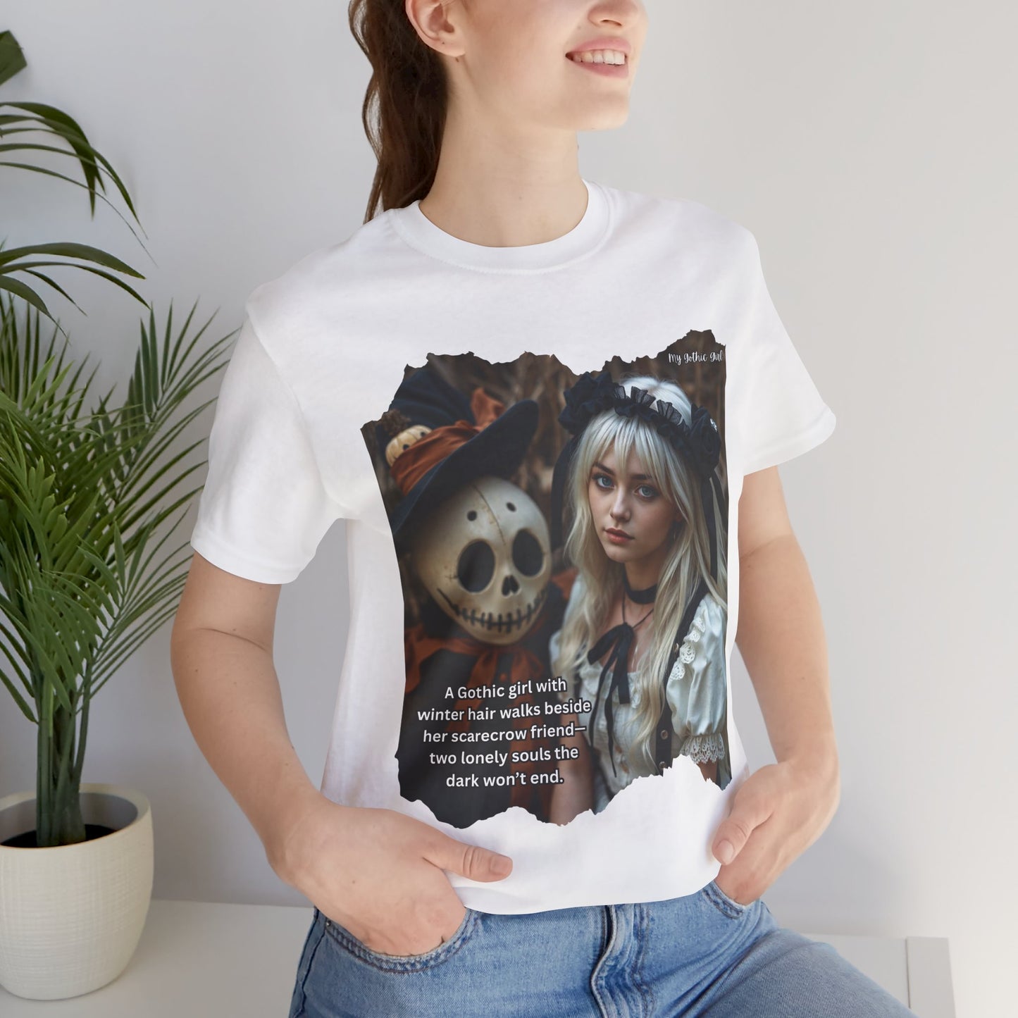 My Gothic Girl T-Shirt "Scarecrow Friend" – Whimsy Goth Streetwear, Dark Poetry Fashion, Alt Aesthetic Apparel