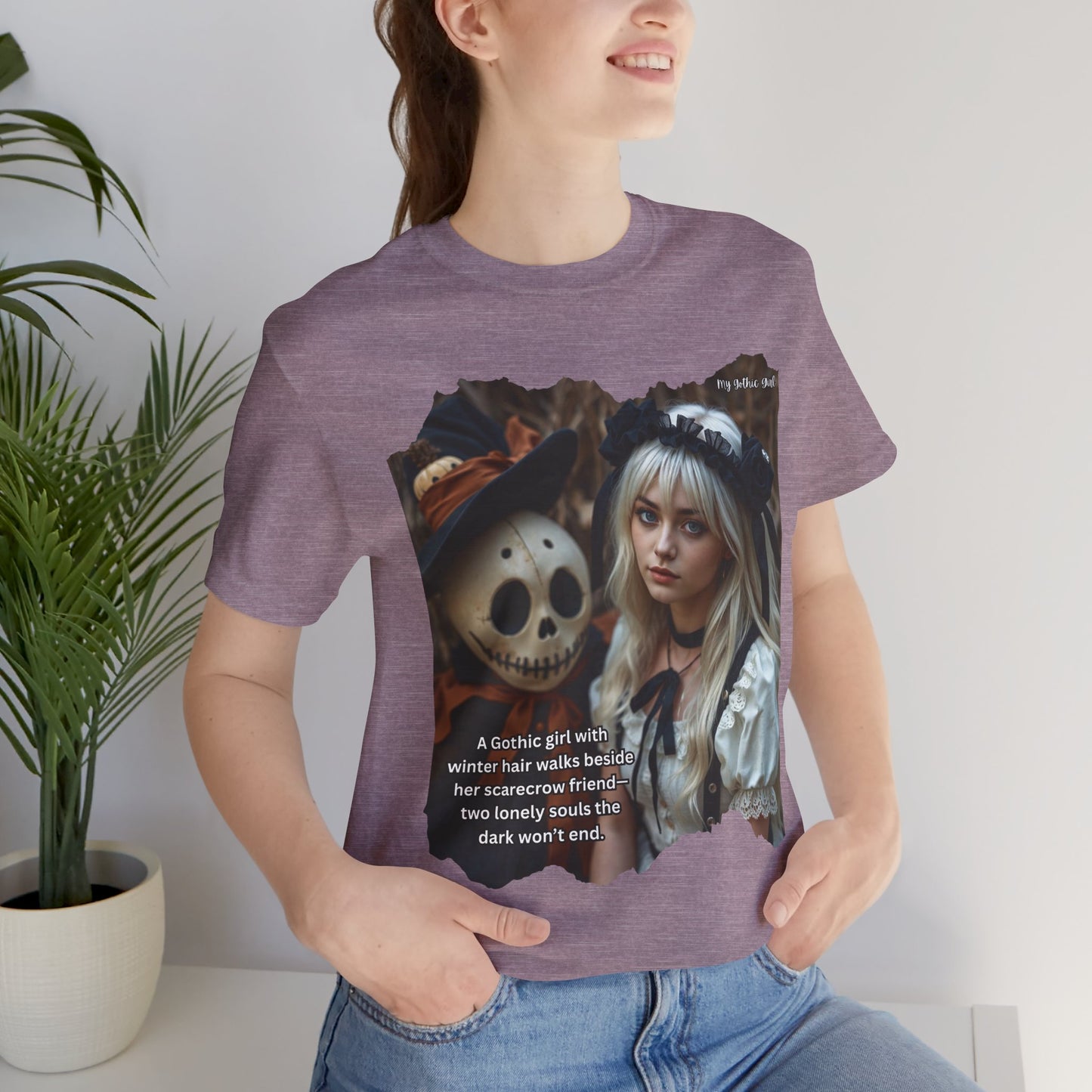 My Gothic Girl T-Shirt "Scarecrow Friend" – Whimsy Goth Streetwear, Dark Poetry Fashion, Alt Aesthetic Apparel