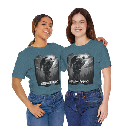 "Guardian of Shadows"  Gothic Graphic T-Shirt – Alt Aesthetic Poetic Goth Streetwear