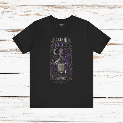 "Elixir of Night - Alchemy for the Soul" Gothic Design Short Sleeve T Shirt