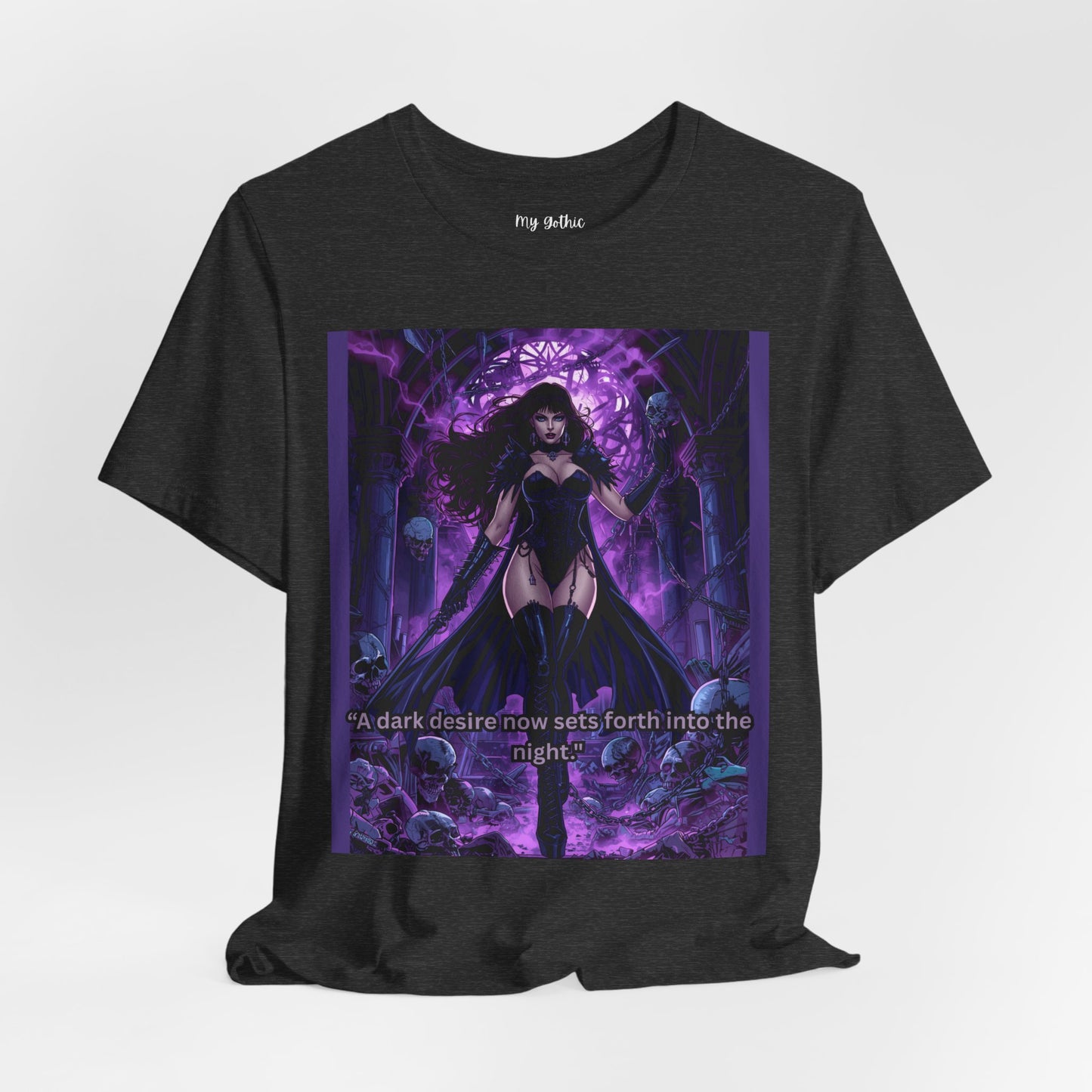Dark Sorceress Graphic Tee — "A dark desire now sets forth into the night"