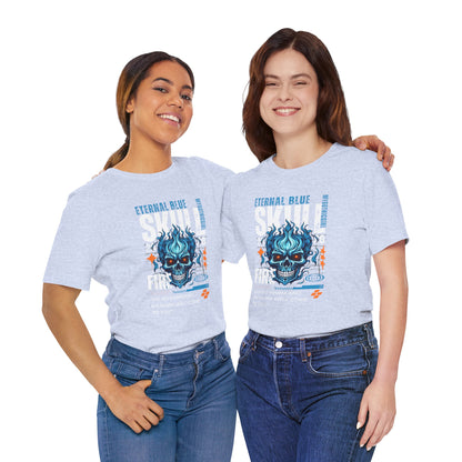 Eternal Blue Skull Flame Gothic Tee