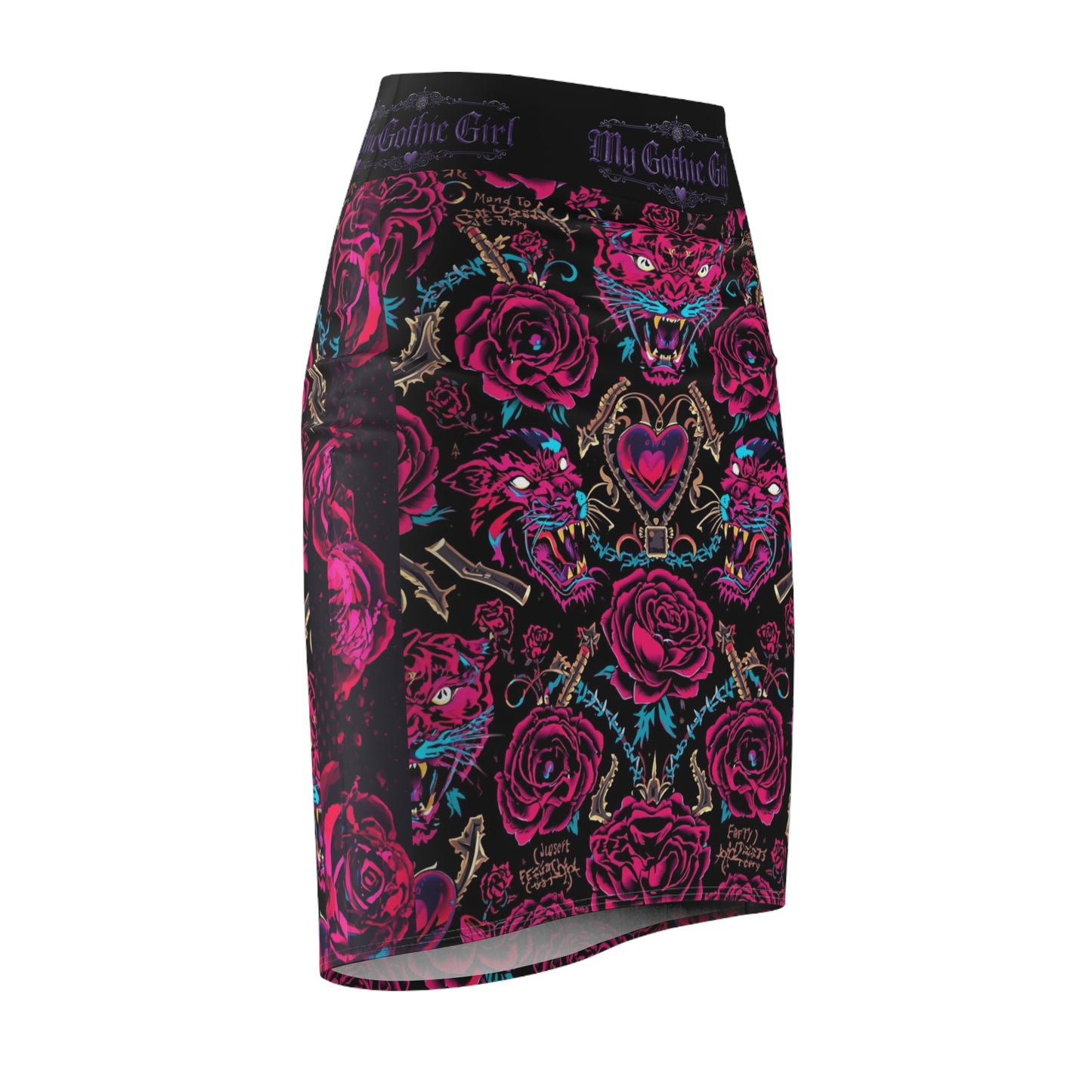 Gothic Rose Pencil Skirt — My Gothic Girl Heart & Tiger Print
