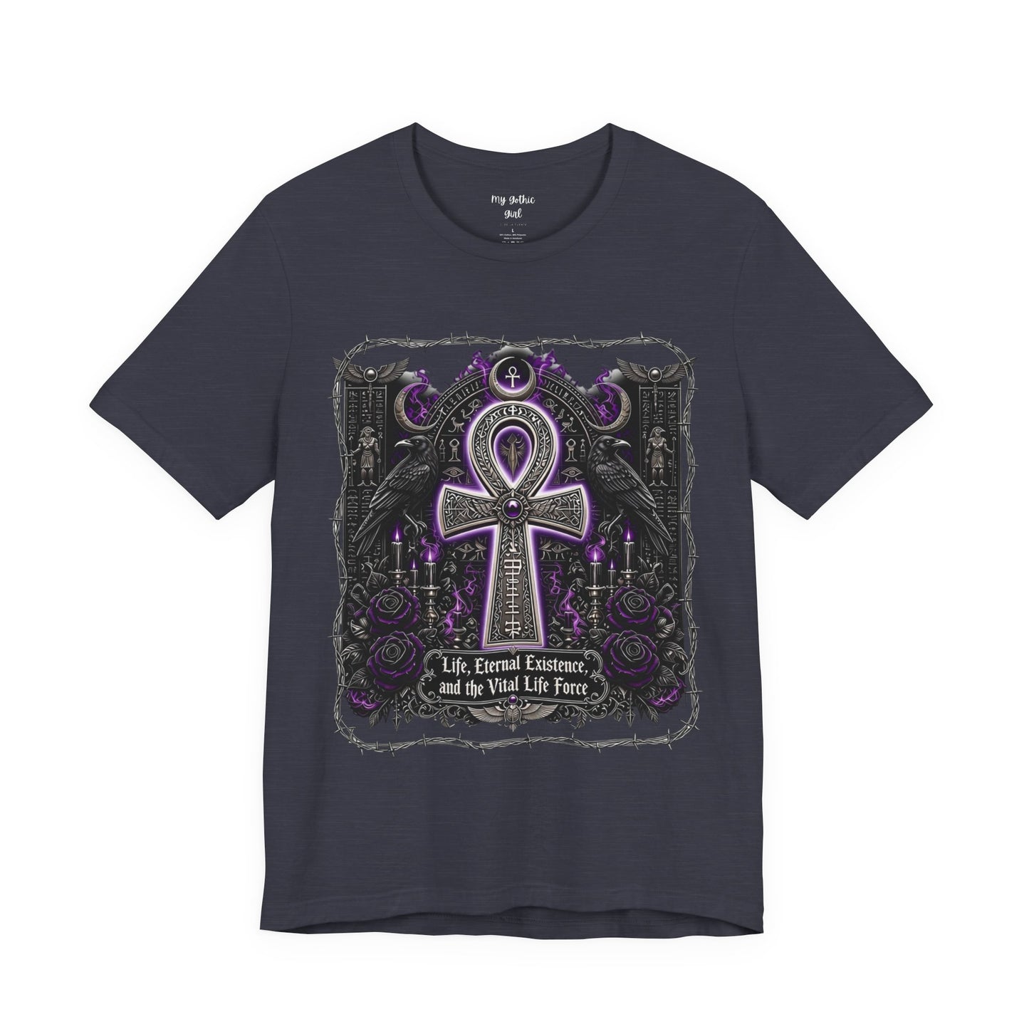 Ankh Gothic Tee — Life, Eternal Continuity & Vital Life Force Graphic T-Shirt