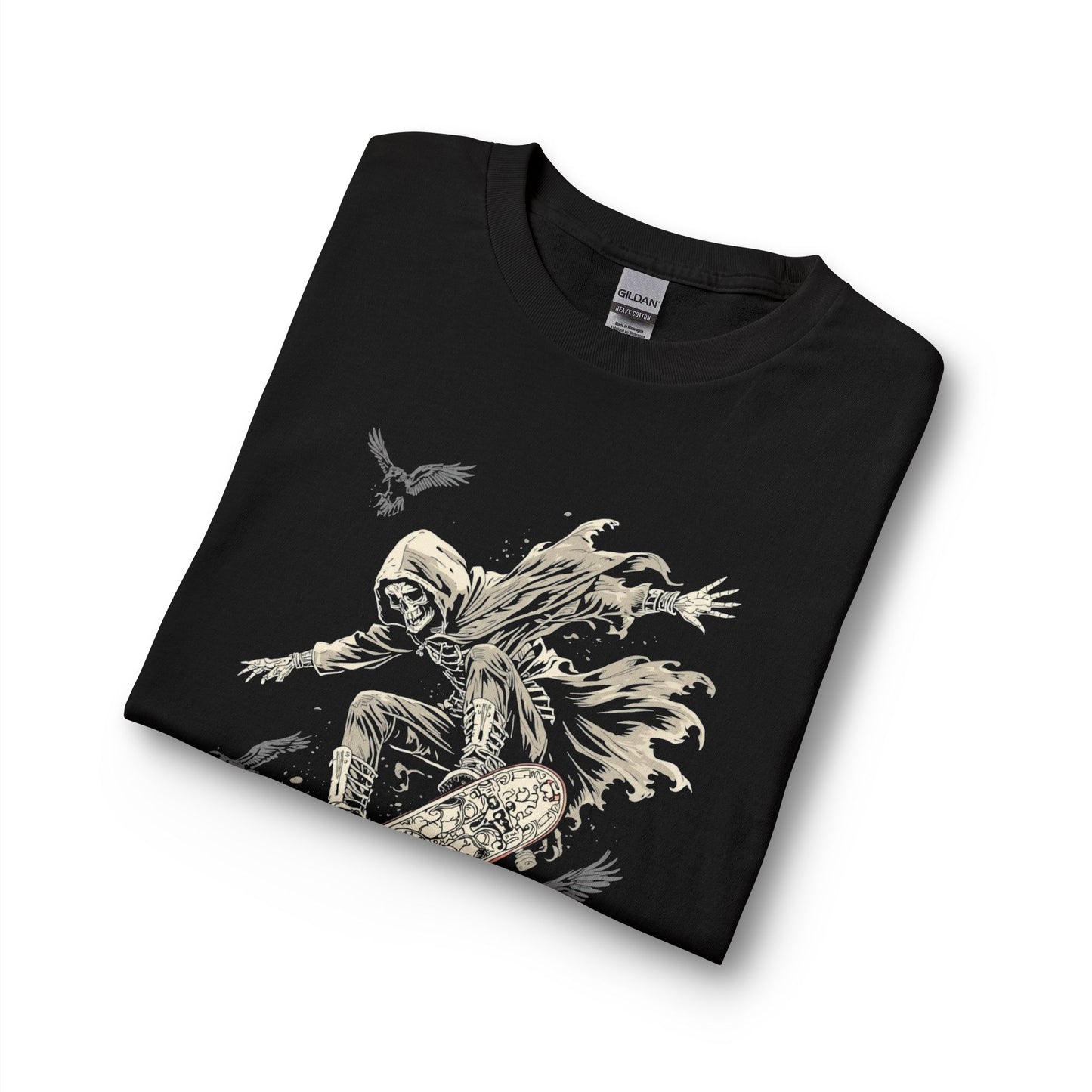 Gothic Skull Skateboard Long Sleeve Shirt — "Bone Rider"